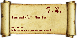 Tamaskó Menta névjegykártya